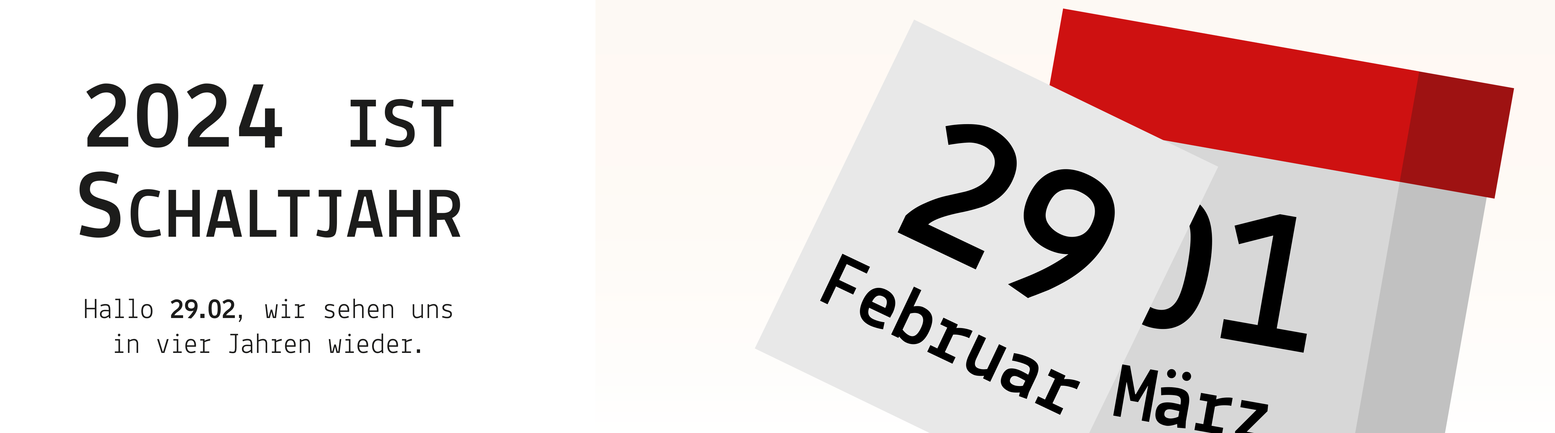 Ein abgerissenes Kalenderblatt des 29. Februar
