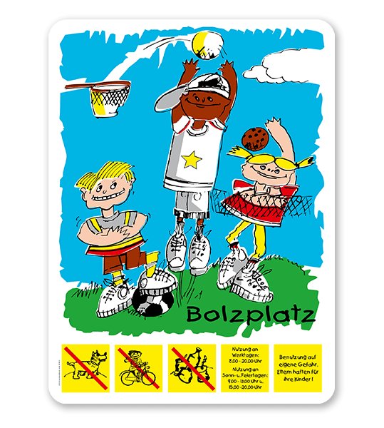 Bolzplatzschild - BP