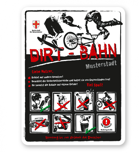 Spielplatzschild Dirt-Bahn 8P-weiß - 3 - DS