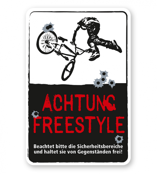 Schild Achtung, Freestyle - DS
