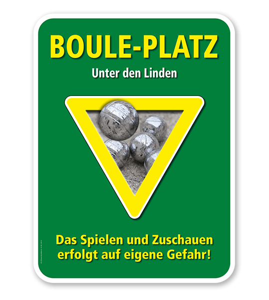 Schild Bouleplatz – G/GW