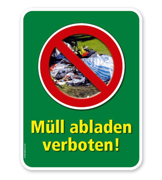 Schild Müll abladen ist verboten – G/GW