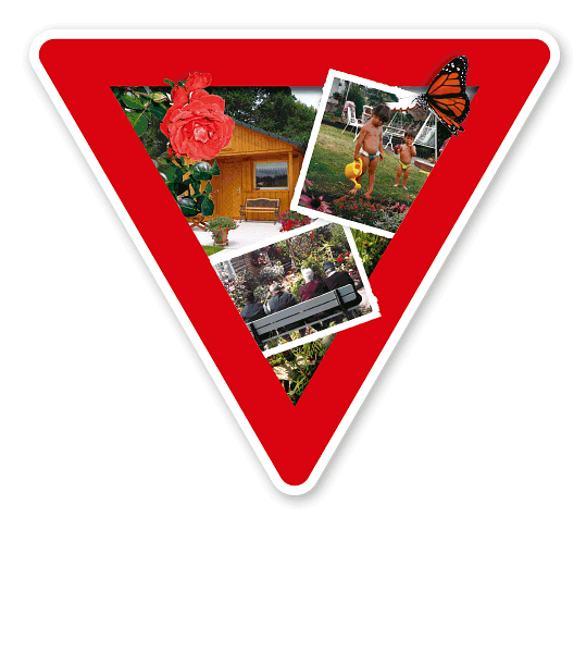 Verkehrsschild Kleingartenanlage - Schrebergarten