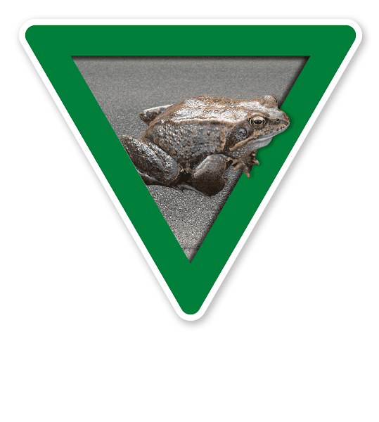 Verkehrsschild Vorsicht, Krötenwanderung – Tierschutz (grün)