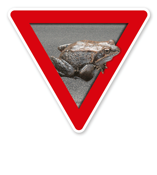 Verkehrsschild Vorsicht, Krötenwanderung – Tierschutz (rot)