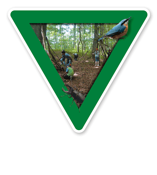 Verkehrsschild Waldkindergarten - Naturschutz (grün)