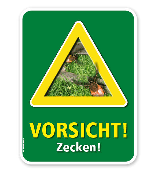 Warnschild Vorsicht, Zecken – G/GW