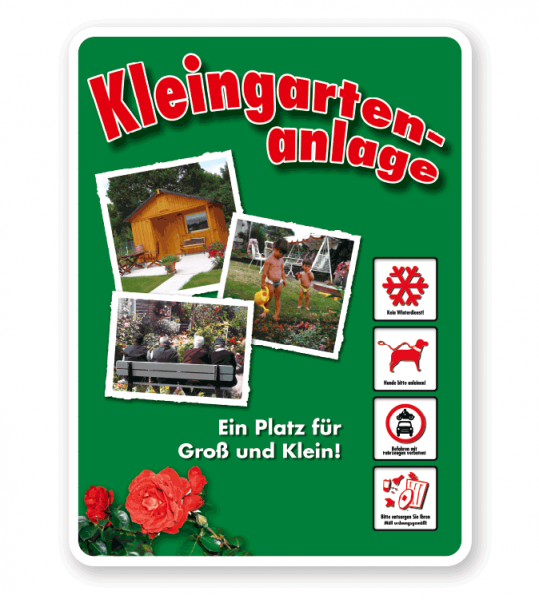 Schild Kleingartenanlage - Schrebergarten - GF