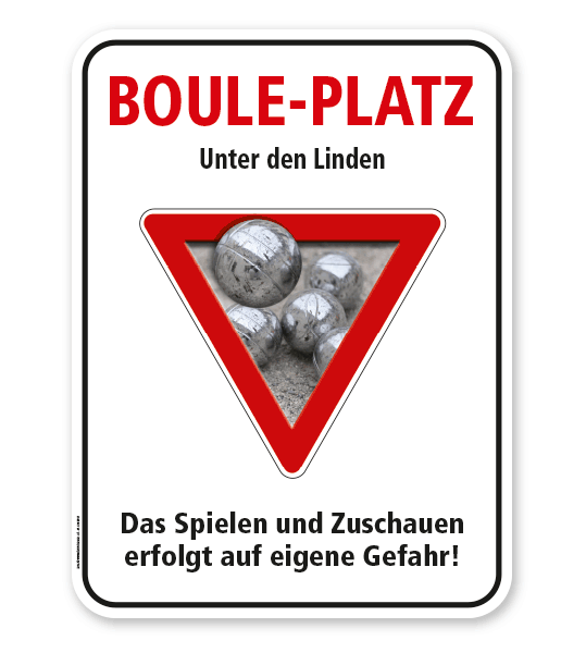 Schild Bouleplatz – G/GW