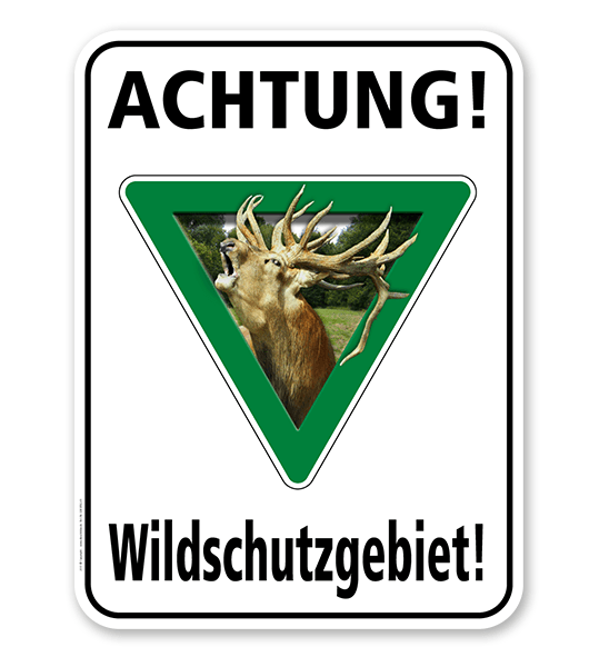 Forstschild Achtung, Wildschutzgebiet – G/GW