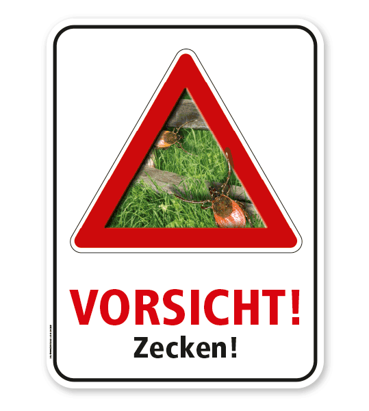 Warnschild Vorsicht, Zecken – G/GW