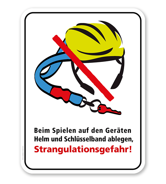 Spielplatzschild Gefahr durch Strangulation auf den Geräten – KSP-2