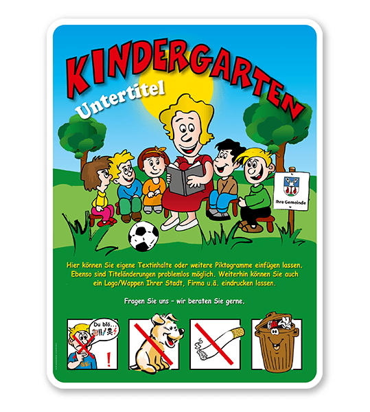 Spielplatzschild Kindergarten 4P - KSP-2
