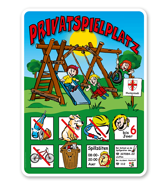 Spielplatzschild Privatspielplatz 8P - KSP-2