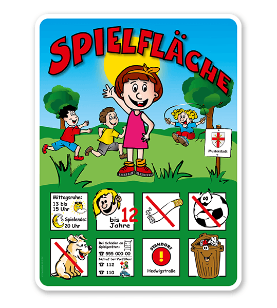 Spielplatzschild Spielfläche 8P - KSP-2