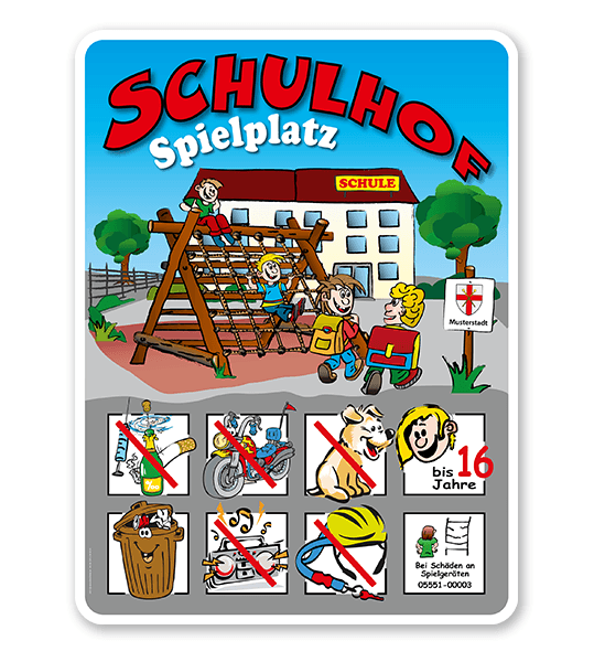 Schulhofschilder Schulhof Spielplatz - Variante 2 - 8P - KSP-2