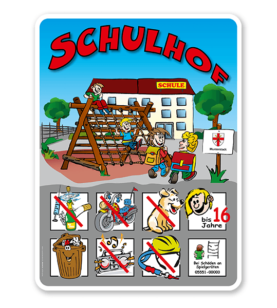 Schulhofschilder Schulhof Spielplatz - Variante 3 - 8P - KSP-2