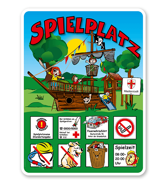 Spielplatzschilder Spielplatz - Piratenschiff 8P - KSP-2