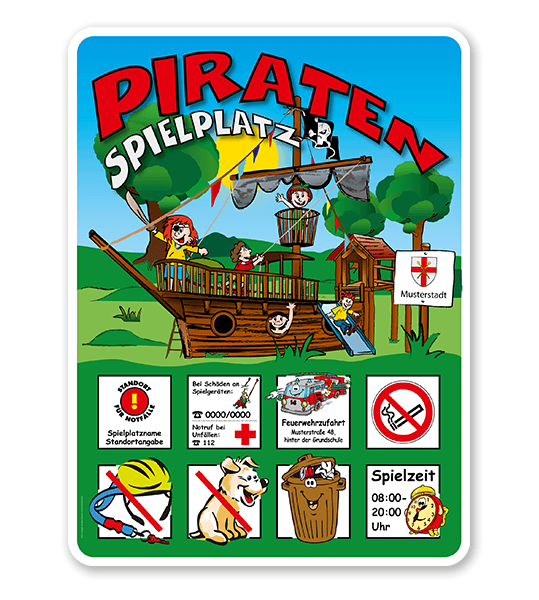 Spielplatzschilder Piratenspielplatz - Piratenschiff 8P - KSP-2