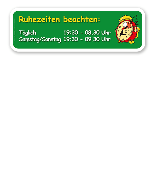 Spielplatz Zusatzschild Ruhezeiten beachten - KSP-2