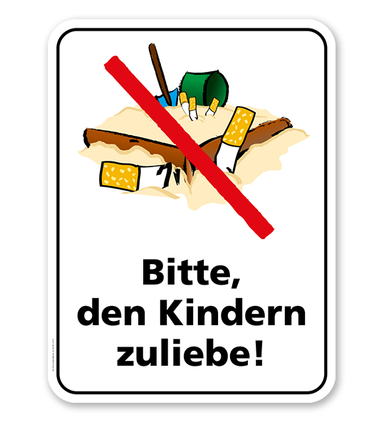 Spielplatzschild Bitte, den Kindern zuliebe! – KSP-2