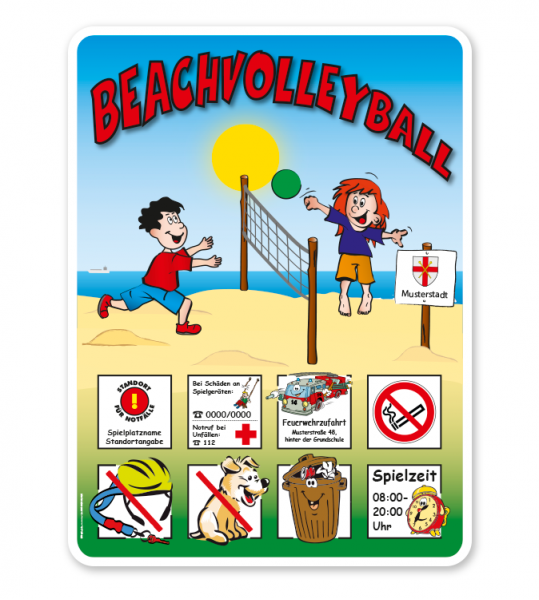 Spielplatzschild Beachvolleyball 8P - KSP-2