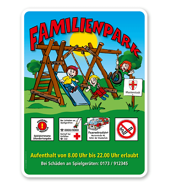 Spielplatzschild Familienpark 4P - KSP-2