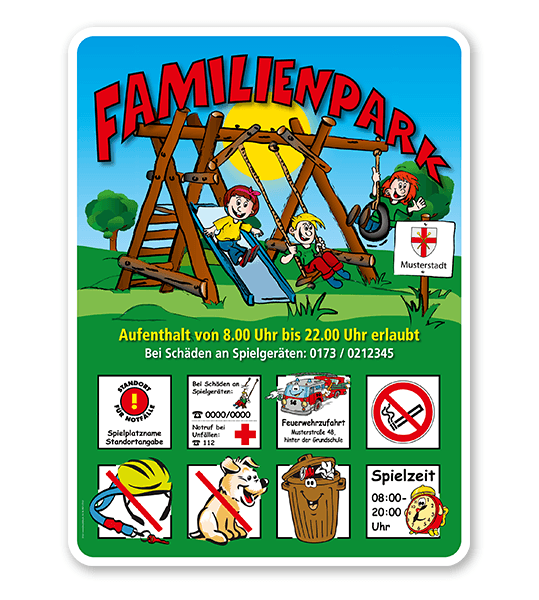 Spielplatzschild Familienpark 8P - KSP-2