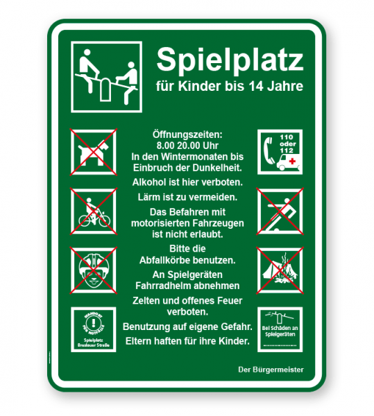 Spielplatzschild Spielplatz 8P - KSP-3