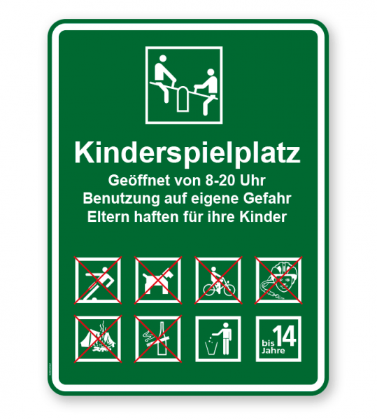 Spielplatzschild Kinderspielplatz 8P - 2 - KSP-3