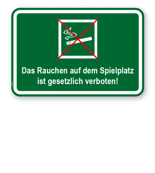 Zusatzschild Das Rauchen auf dem Spielplatz ist gesetzlich verboten - KSP-3