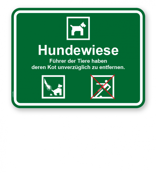 Hundeschild Hundewiese – Kot ist unverzüglich zu entfernen - KSP-3