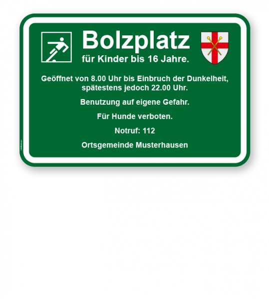 Bolzplatzschild Bolzplatz - 2 - KSP-3