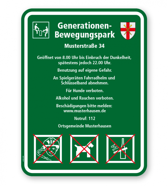 Spielplatzschild Generationen-Bewegungspark 3P - KSP-3