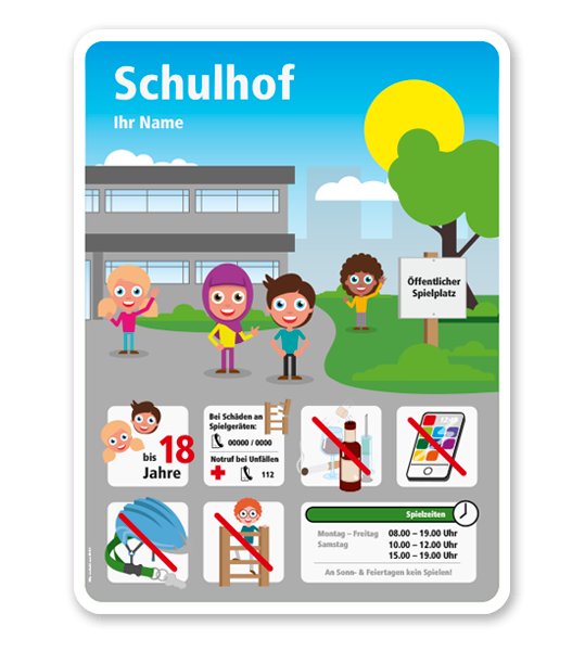 Spielplatzschild Schulhof - KSP-4-SH-01