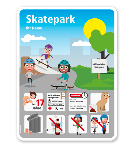Spielplatzschild Skatepark - KSP-4-SKP-01