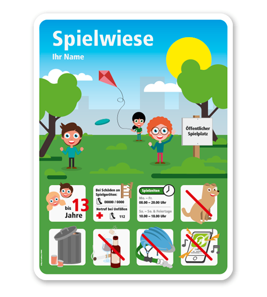 Spielplatzschild Spielwiese - KSP-4-SW-01