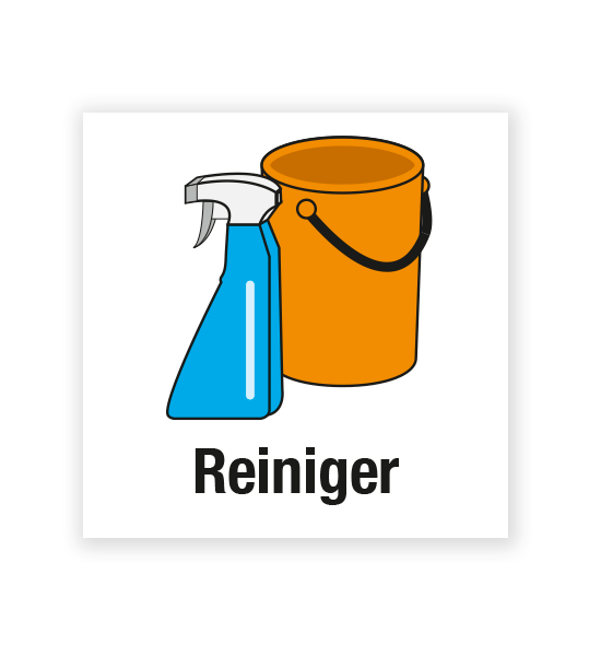 Demenzbeschilderung - Gegenstandsbeschriftung Reiniger - MA-BG-01-11
