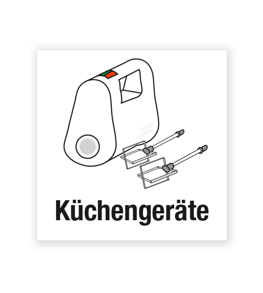 Demenzbeschilderung - Gegenstandsbeschriftung Küchengeräte - MA-BG-01-12