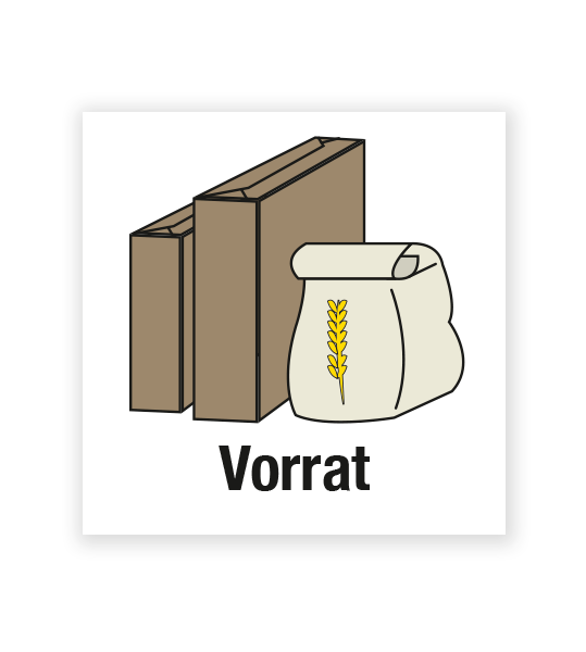 Demenzbeschilderung - Gegenstandsbeschriftung Vorrat - MA-BG-01-13