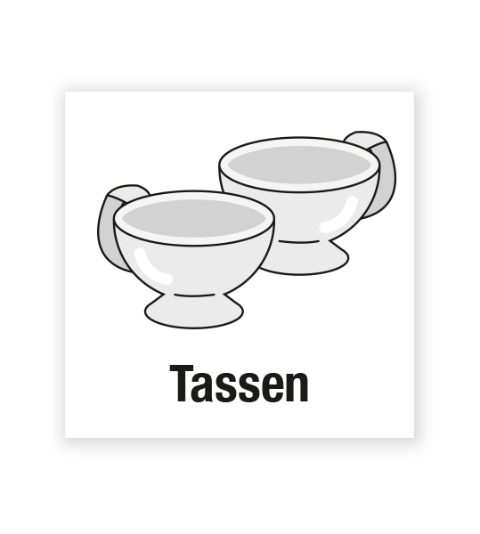 Demenzbeschilderung - Gegenstandsbeschriftung Tassen - MA-BG-01-7