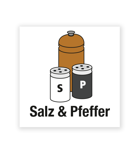 Demenzbeschilderung - Gegenstandsbeschriftung Salz & Pfeffer - MA-BG-01-8