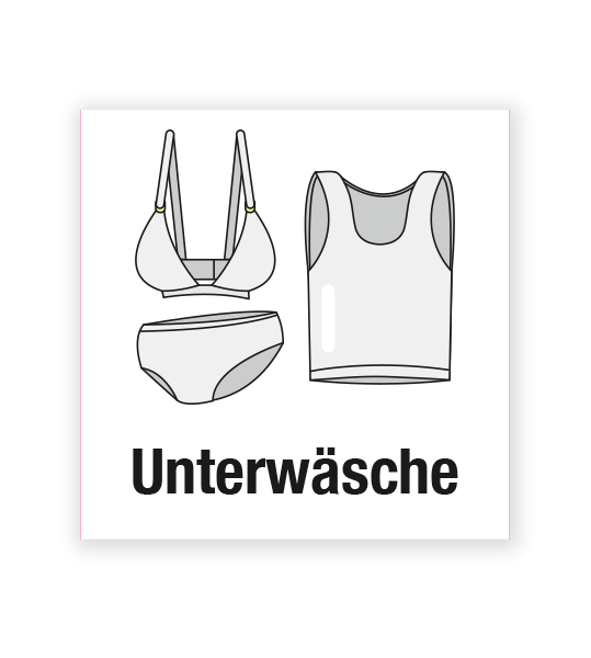 Demenzbeschilderung - Gegenstandsbeschriftung Unterwäsche - MA-BG-02-1