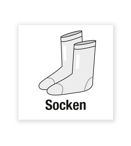 Demenzbeschilderung - Gegenstandsbeschriftung Socken - MA-BG-02-2