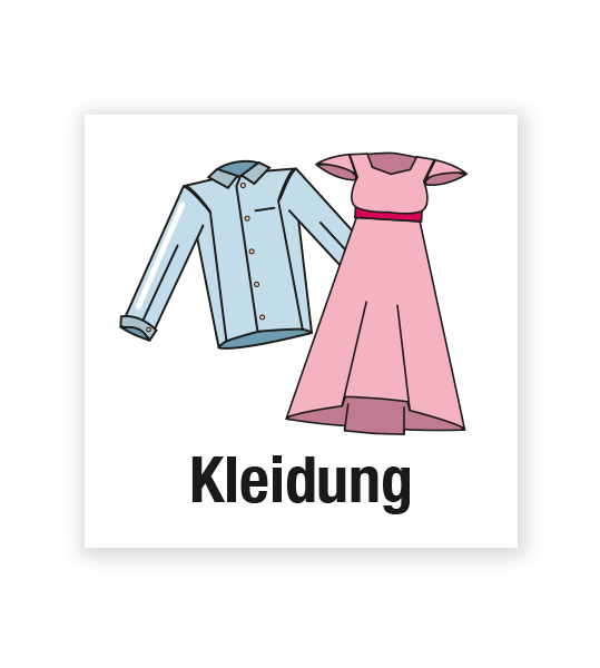 Demenzbeschilderung - Gegenstandsbeschriftung Kleidung - MA-BG-02-4