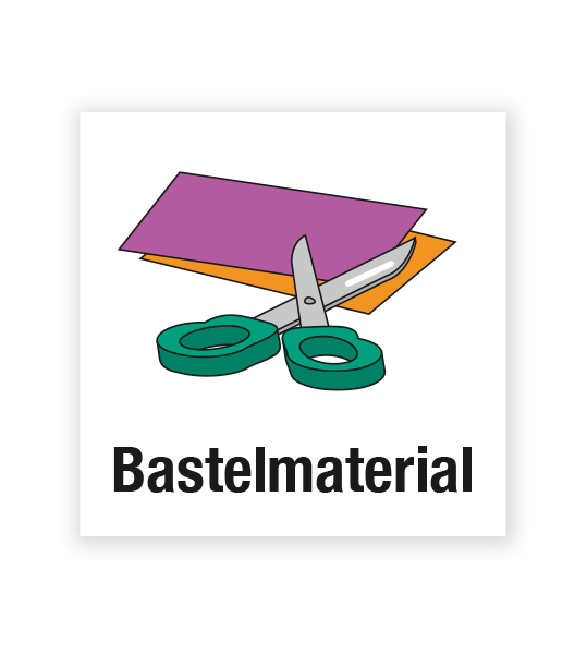 Demenzbeschilderung - Gegenstandsbeschriftung Bastelmaterial - MA-BG-03-2