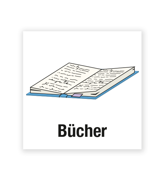 Demenzbeschilderung - Gegenstandsbeschriftung Bücher - MA-BG-03-4