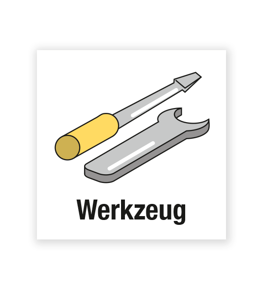 Demenzbeschilderung - Gegenstandsbeschriftung Werkzeug - MA-BG-03-7