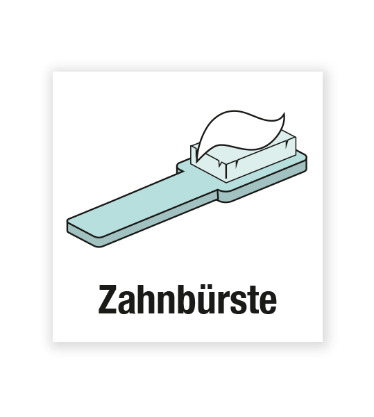 Demenzbeschilderung - Gegenstandsbeschriftung Zahnbürste - MA-BG-04-2