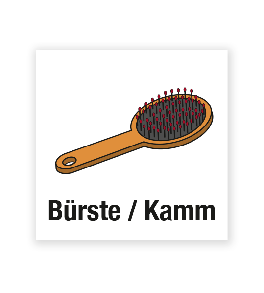 Demenzbeschilderung - Gegenstandsbeschriftung Bürste - MA-BG-04-3